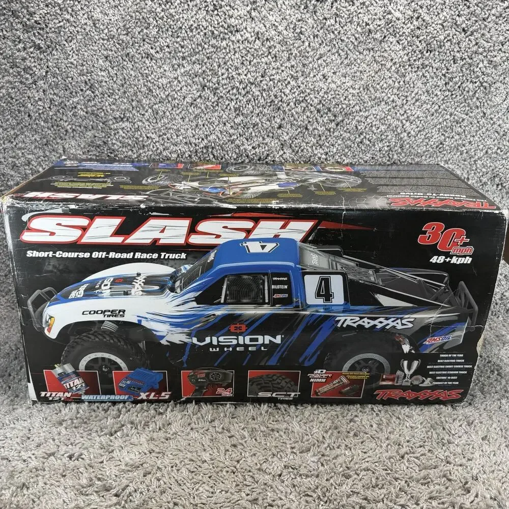 Traxxas Slash 2WD Short Course RC Truck Vision Wheel 2.4GHz RTR w/ Box Extras